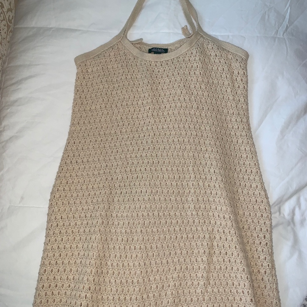 Cream Knit Cover-Up Dress